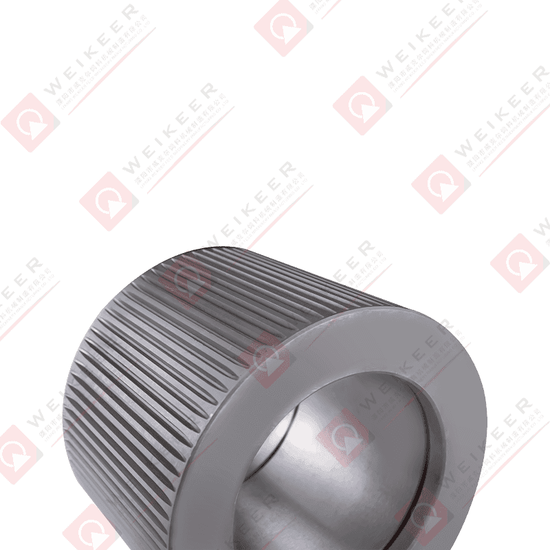 Vlnitý válec na pelety s uzavřeným koncem z legované oceli Vlnitý válec na pelety s uzavřeným koncem z legované oceli